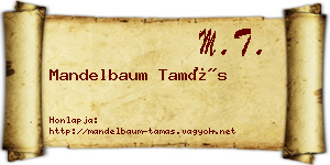 Mandelbaum Tamás névjegykártya